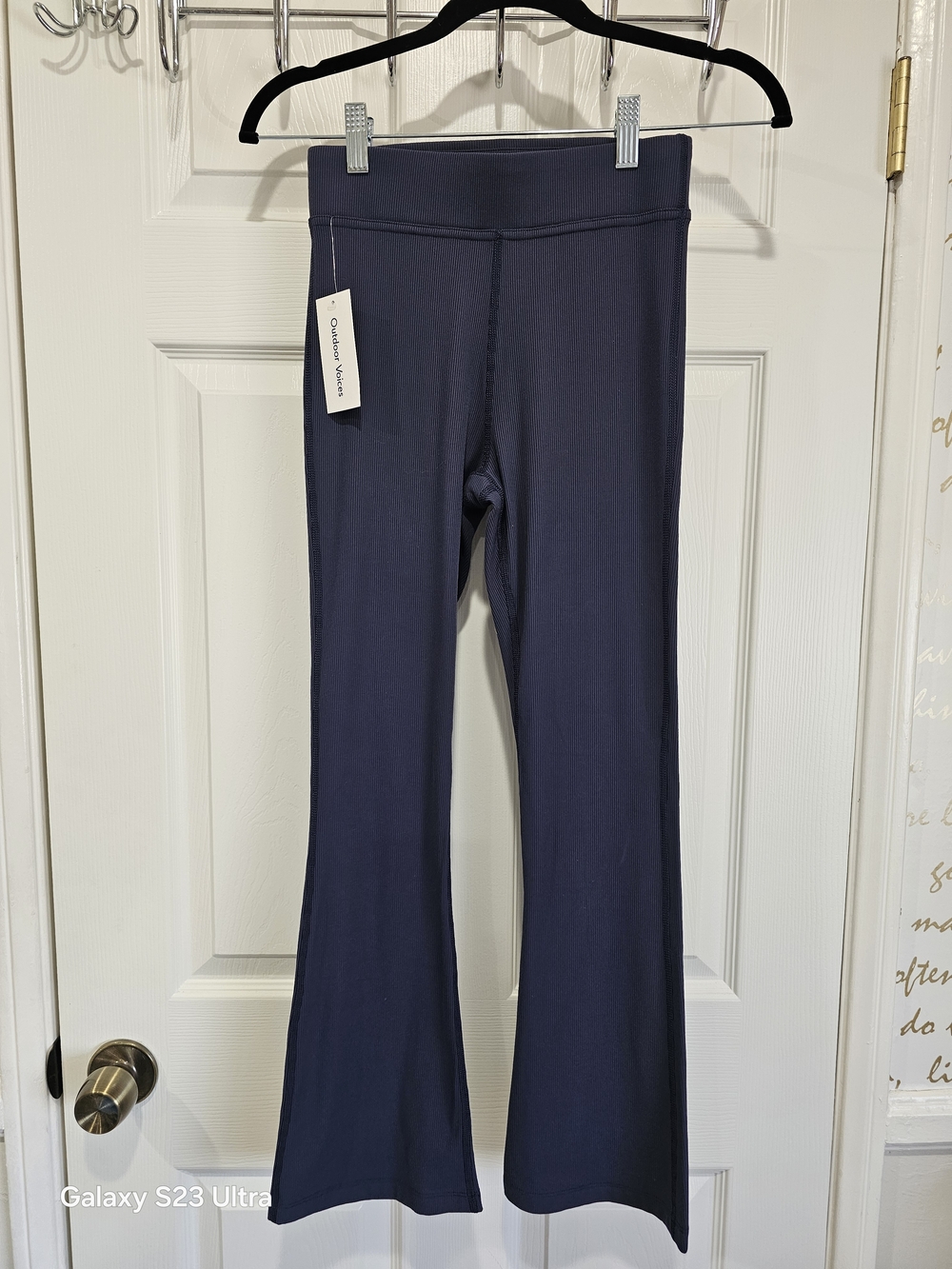 Outdoor Voices Superform Ribbed Dark Navy Flare Yoga Pants XS